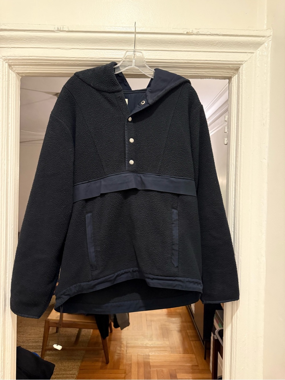 Saturdays New York City Navy Fleece Hooded Crewneck